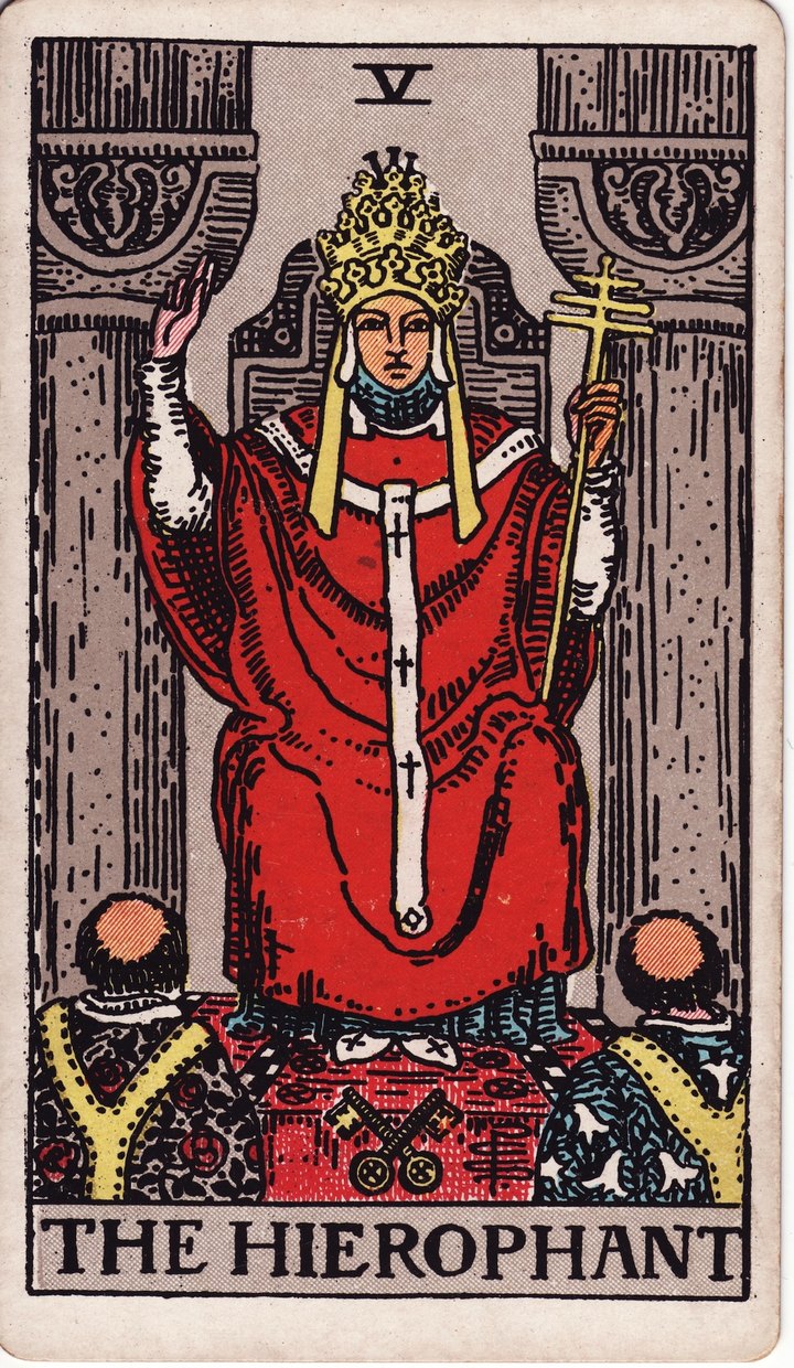 教皇（The Hierophant）のカード図像