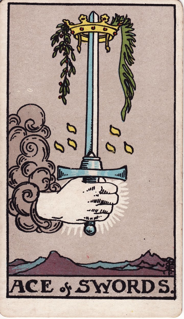 ソードのエース（Ace of Swords）のカード図像