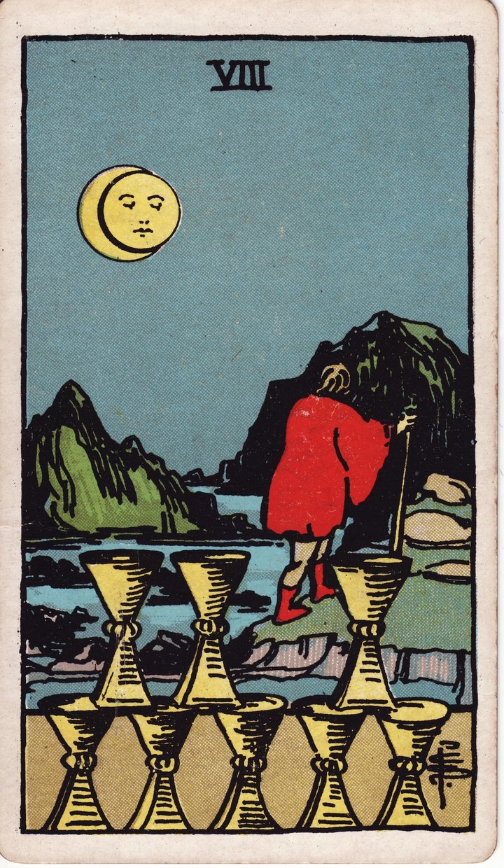 カップの8（Eight of Cups）のカード図像