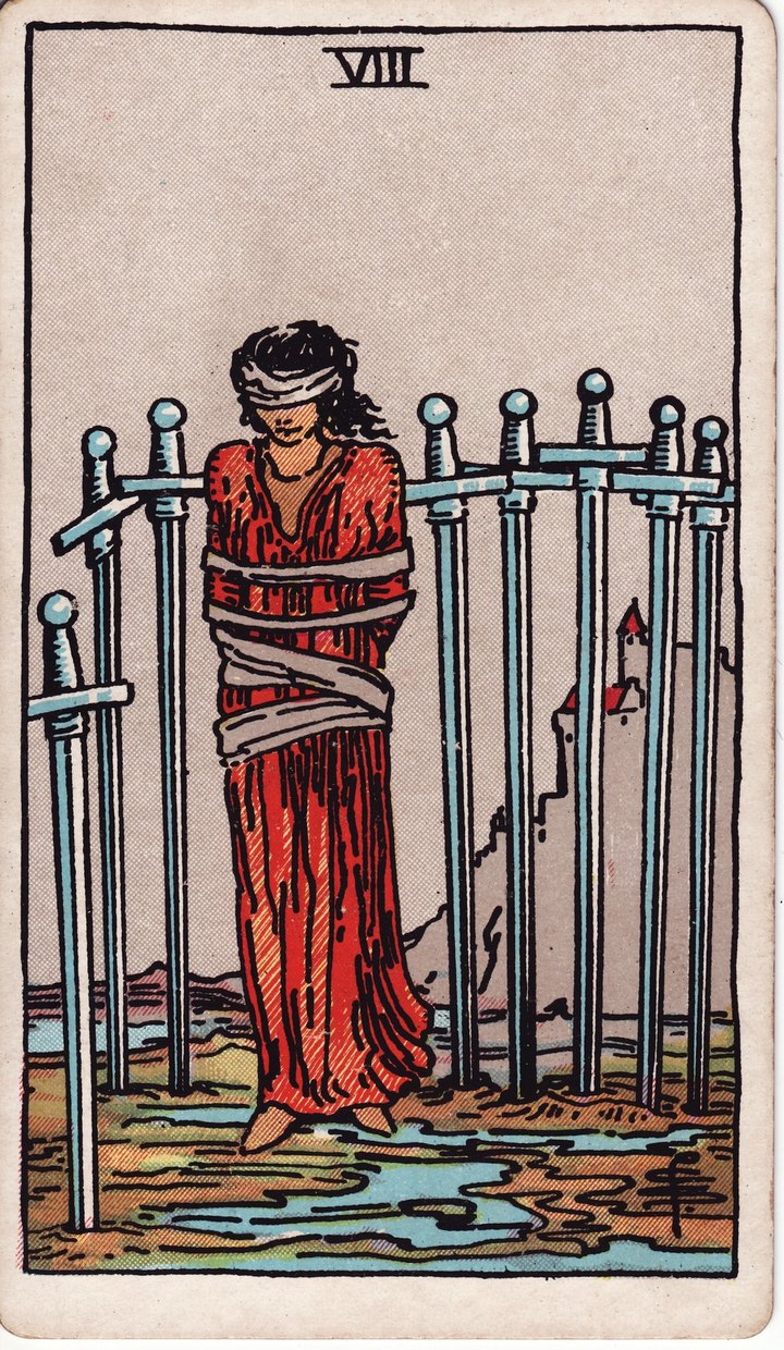 ソードの8（Eight of Swords）のカード図像