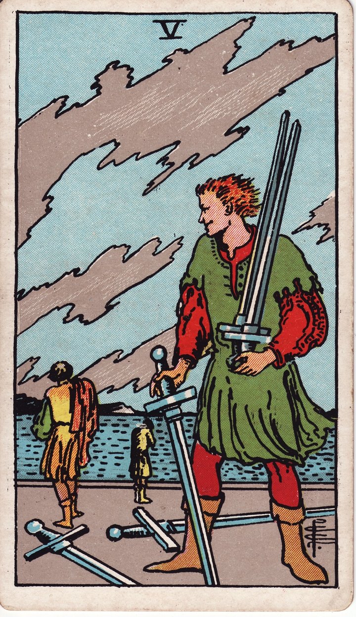 ソードの5（Five of Swords）のカード図像
