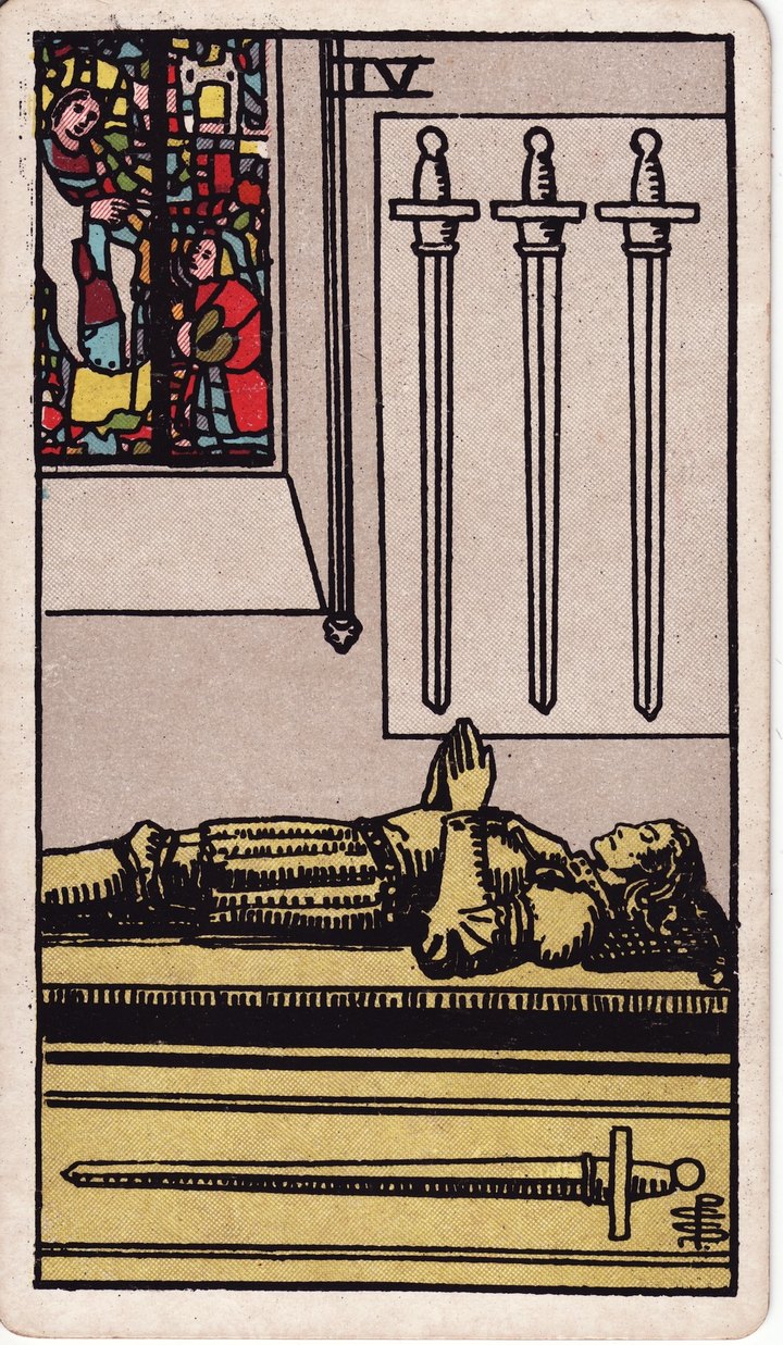 ソードの4（Four of Swords）のカード図像