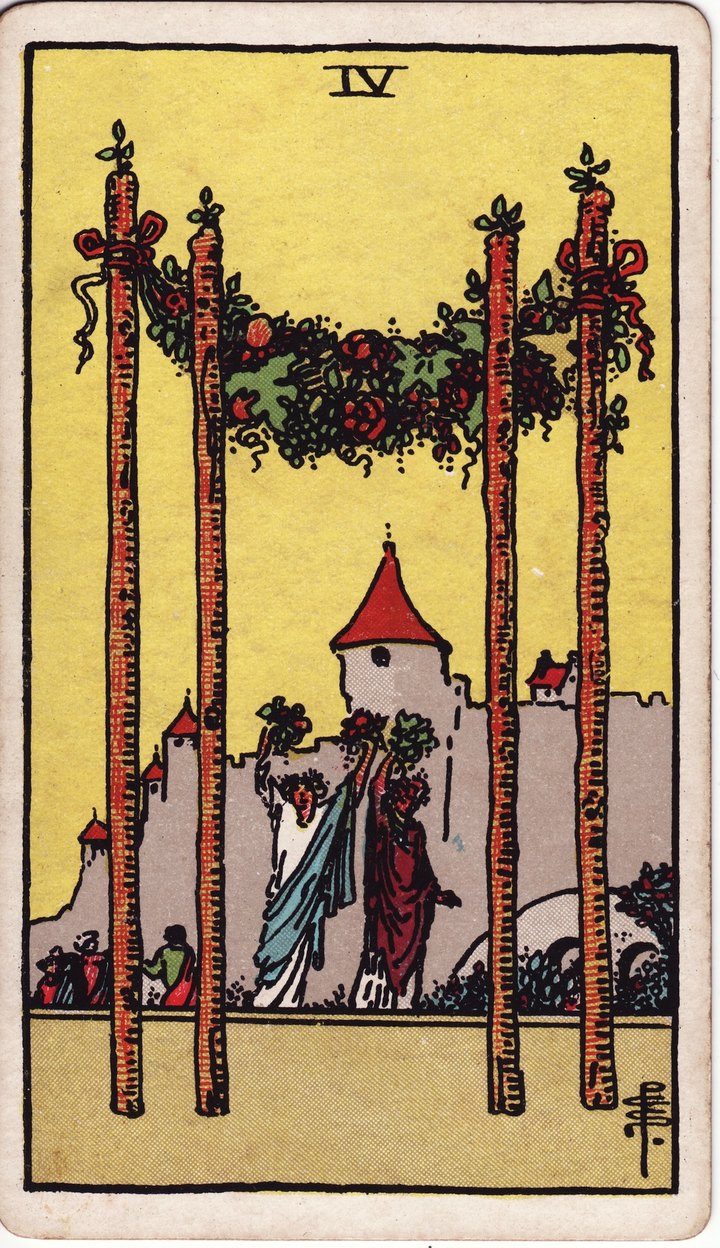 ワンドの4（Four of Wands）のカード図像