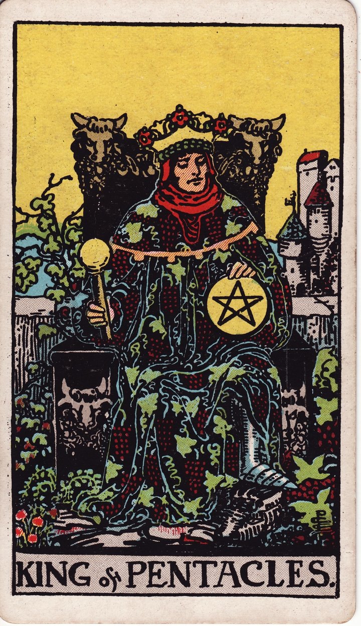 ペンタクルのキング（King of Pentacles）のカード図像