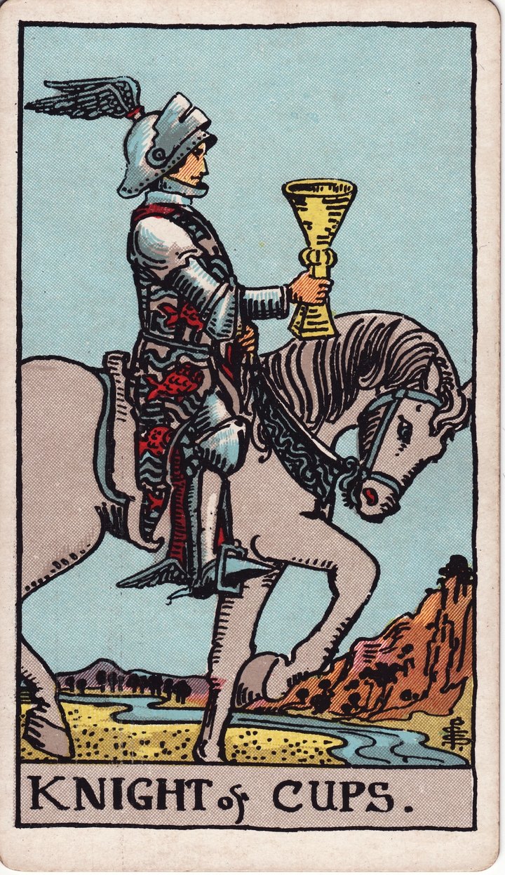 カップのナイト（Knight of Cups）のカード図像