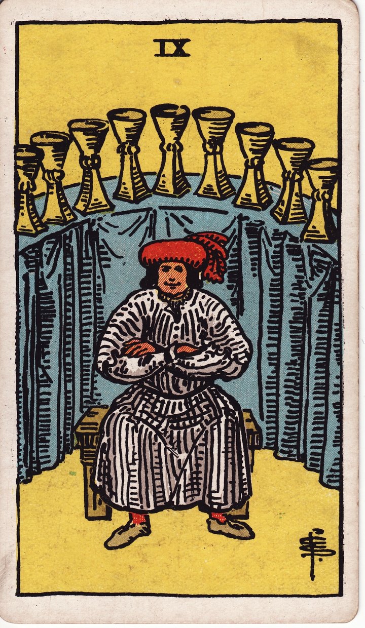 カップの9（Nine of Cups）のカード図像