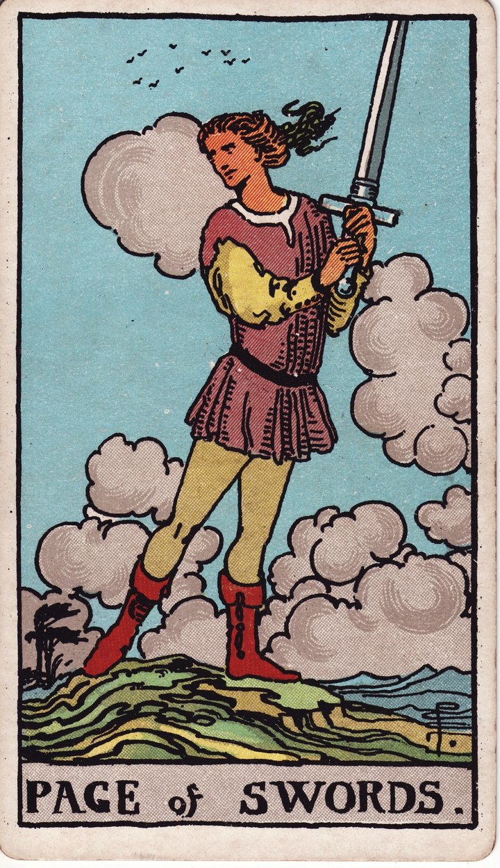 ソードのペイジ（Page of Swords）のカード図像