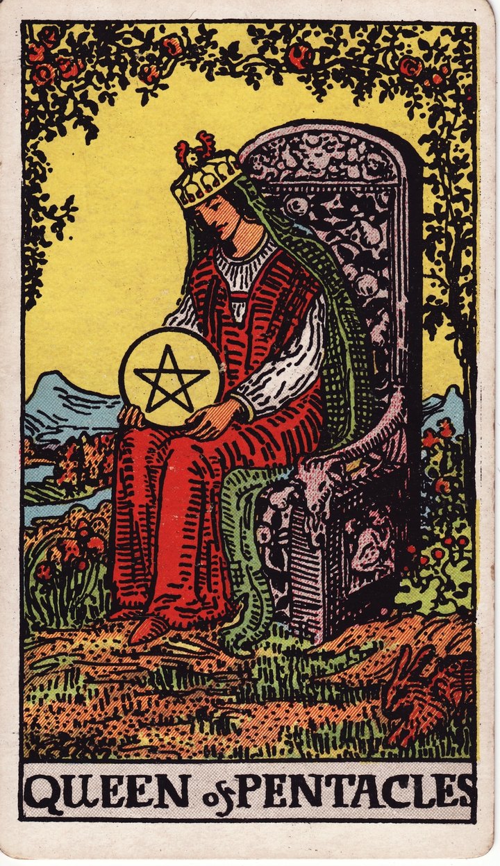 ペンタクルのクイーン（Queen of Pentacles）のカード図像