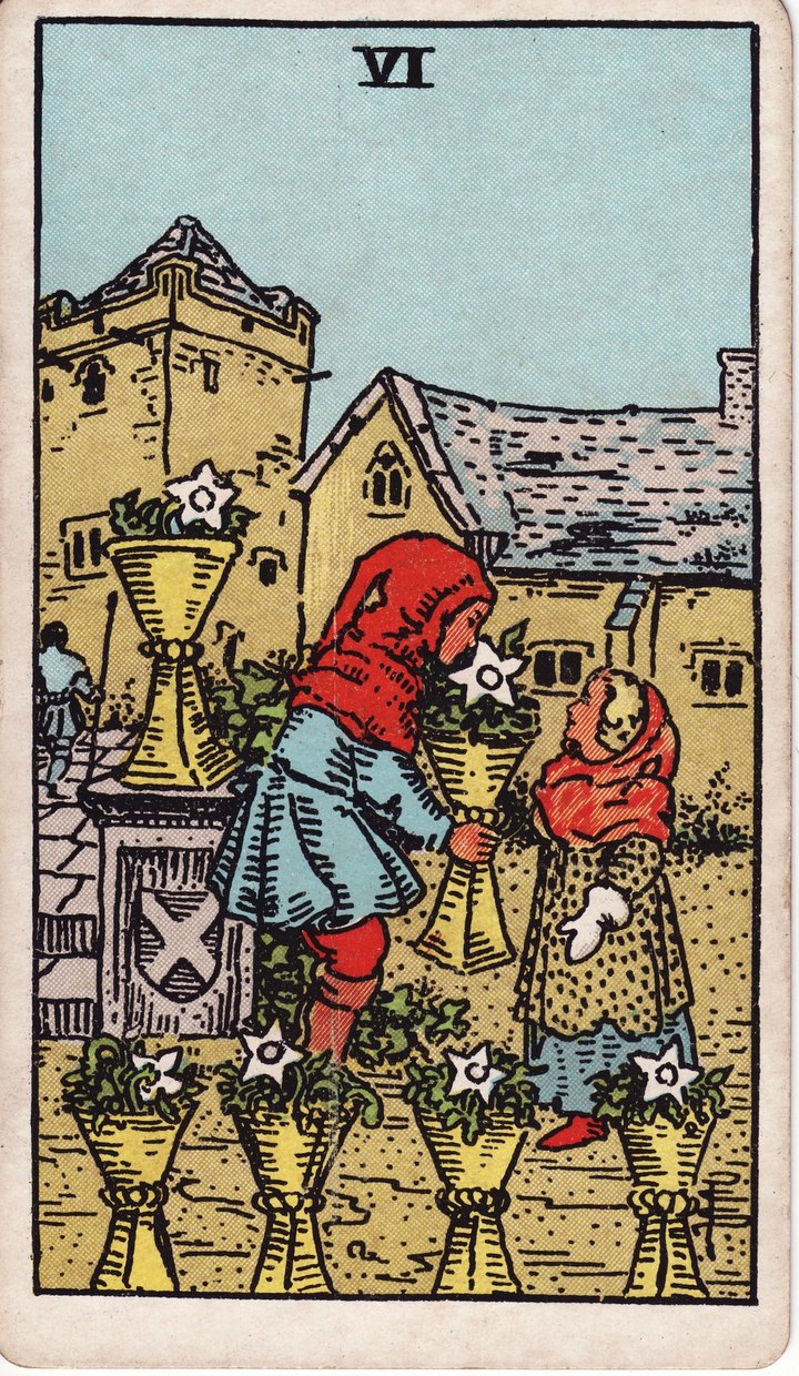 カップの6（Six of Cups）のカード図像