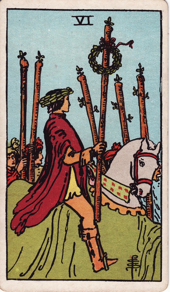 ワンドの6（Six of Wands）のカード図像