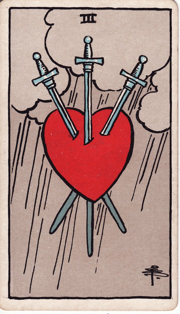 ソードの3（Three of Swords）のカード図像